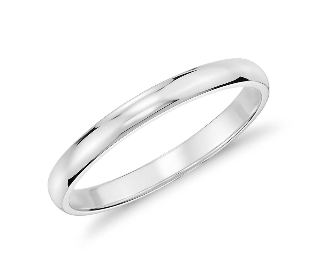 white gold rings classic wedding ring in 14k white gold (2mm) wwuzsae