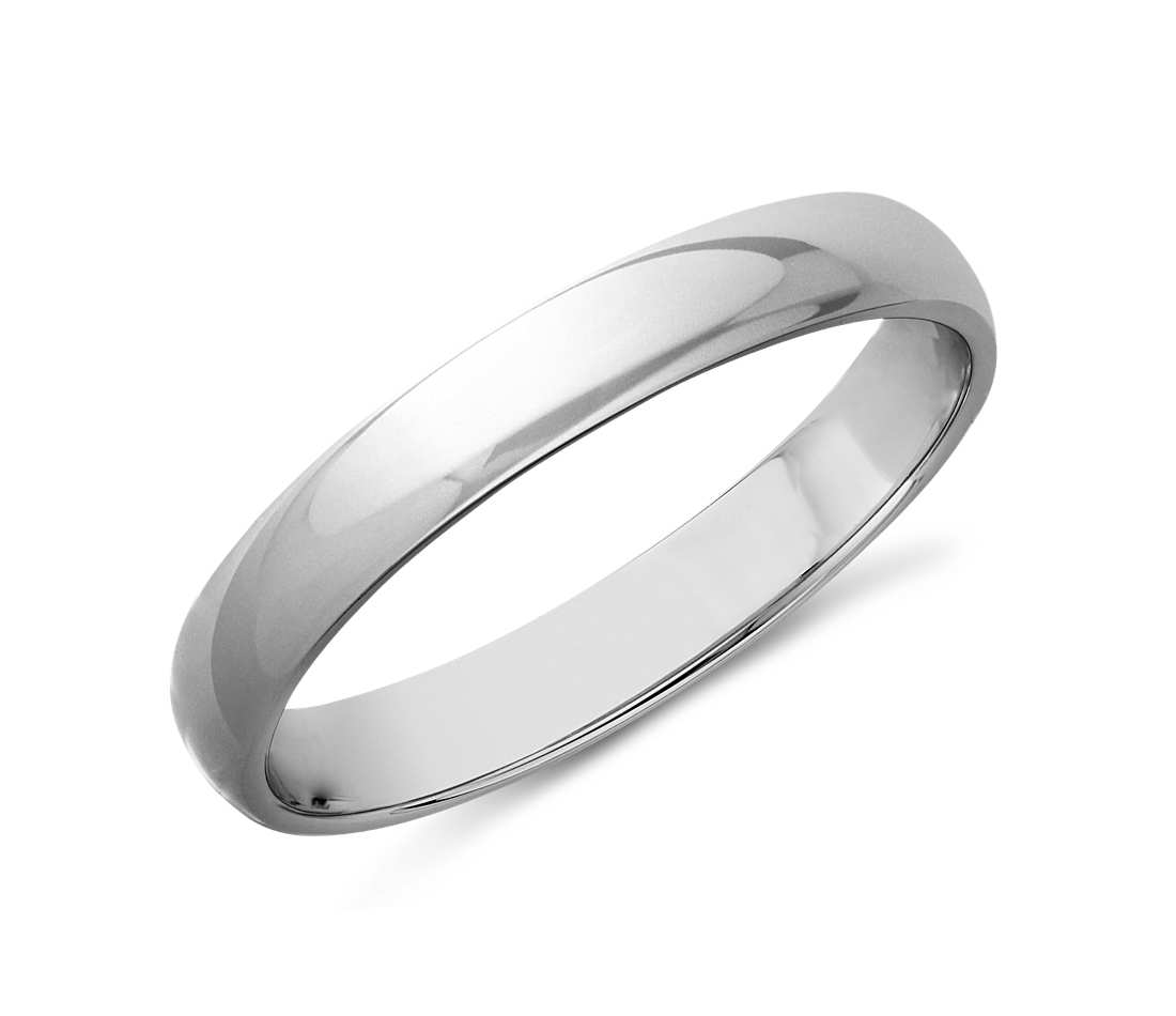 white gold rings classic wedding ring in 14k white gold (3mm) bslxnhu