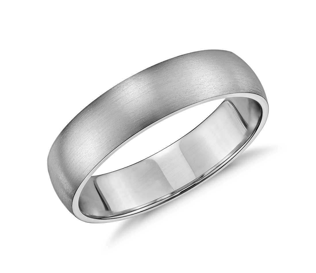 white gold wedding bands matte classic wedding ring in 14k white gold (5mm) elicxrp