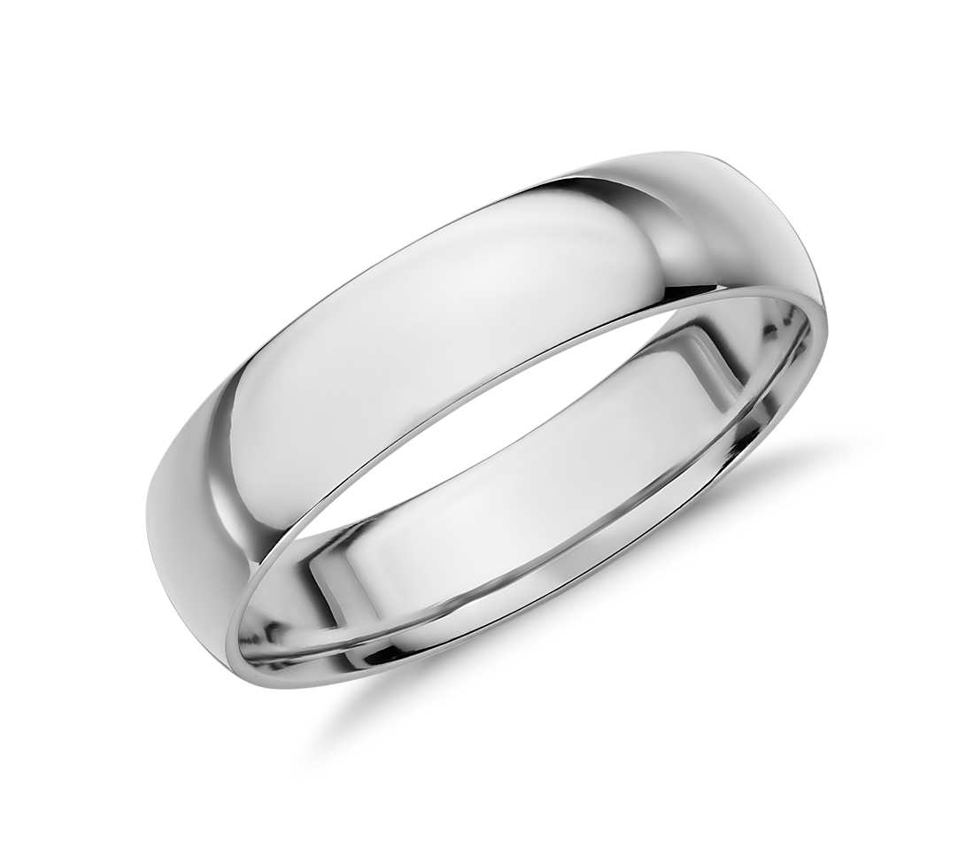 white gold wedding bands mid-weight comfort fit wedding band in 14k white gold (5mm) ztykudl