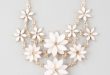 white necklace full tilt 2 row facet flower statement necklace ($9.99) ❤ liked on polyvore  featuring wpiqexz