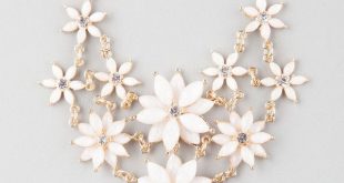 white necklace full tilt 2 row facet flower statement necklace ($9.99) ❤ liked on polyvore  featuring wpiqexz