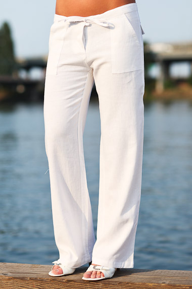 white pants for women island pant - basic low-cut drawstring linen pant - white - island importer yshedxb