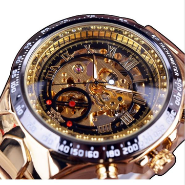 winner fashion shining roman numerals mechanical watch luxury golden men automatic  watch ckezjdi