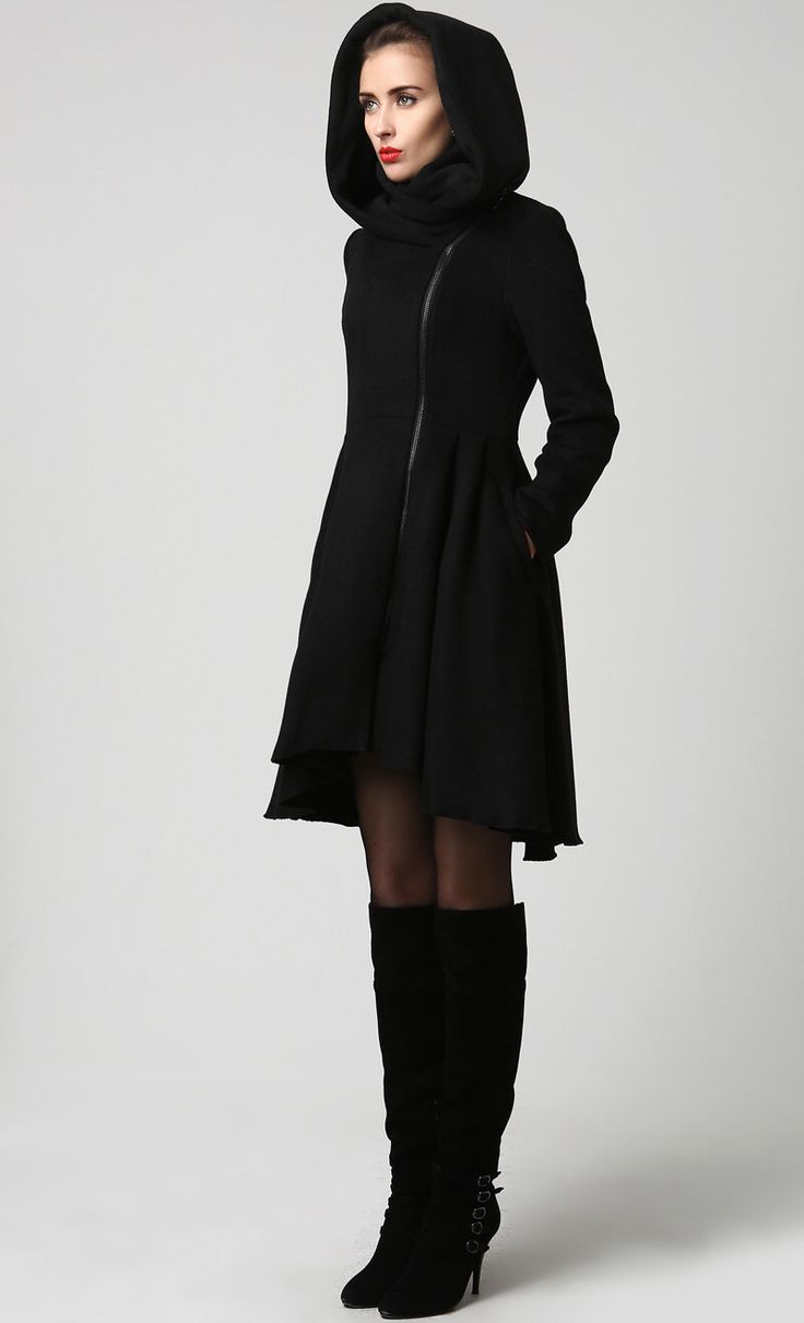 winter coats,coats,black wool coat,woman coat,wool coat,black wool coat,midi  coat,made to order,gift for women (1121) acqninu