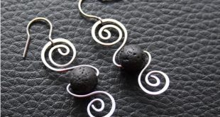 wire earrings lava earrings, hand made from surgical steel osteofix, (suitable for  allergy sufferers) oaiunhg