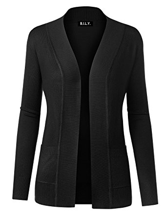 women cardigan bily women open front long sleeve classic knit cardigan black small mxgnkdn