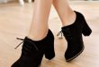 women ladies ankle boots lace ups block chunky heel creeper faux suede shoes fvxeaed