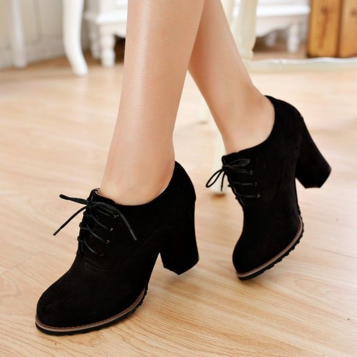women ladies ankle boots lace ups block chunky heel creeper faux suede shoes fvxeaed