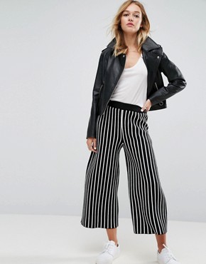 womens chinos asos knitted culottes in stripe xqqewyh
