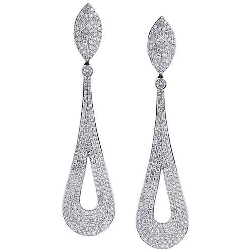 womens earrings 14k white gold 5.74 ct diamond womens drop earrings gijqoru