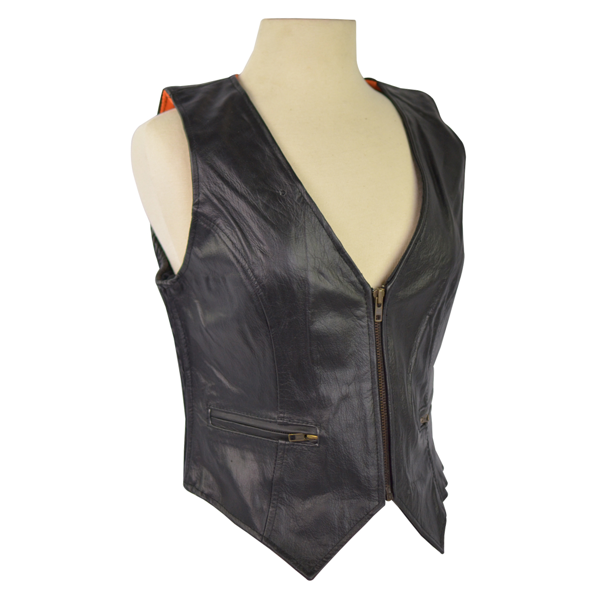 womens vest ... womens leather vest with stretchable sides ... yhjdexr