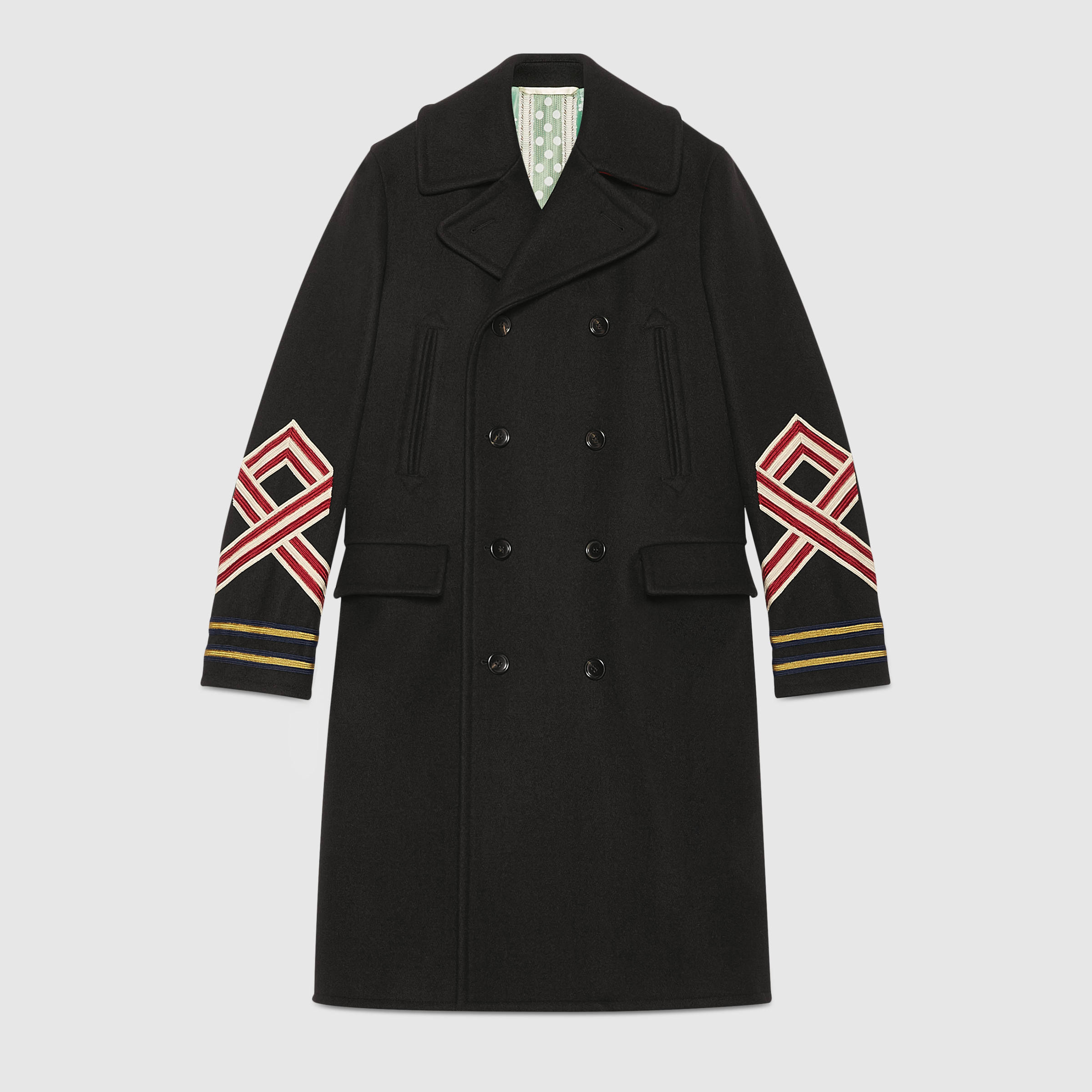 wool coat with embroideries gafozcj