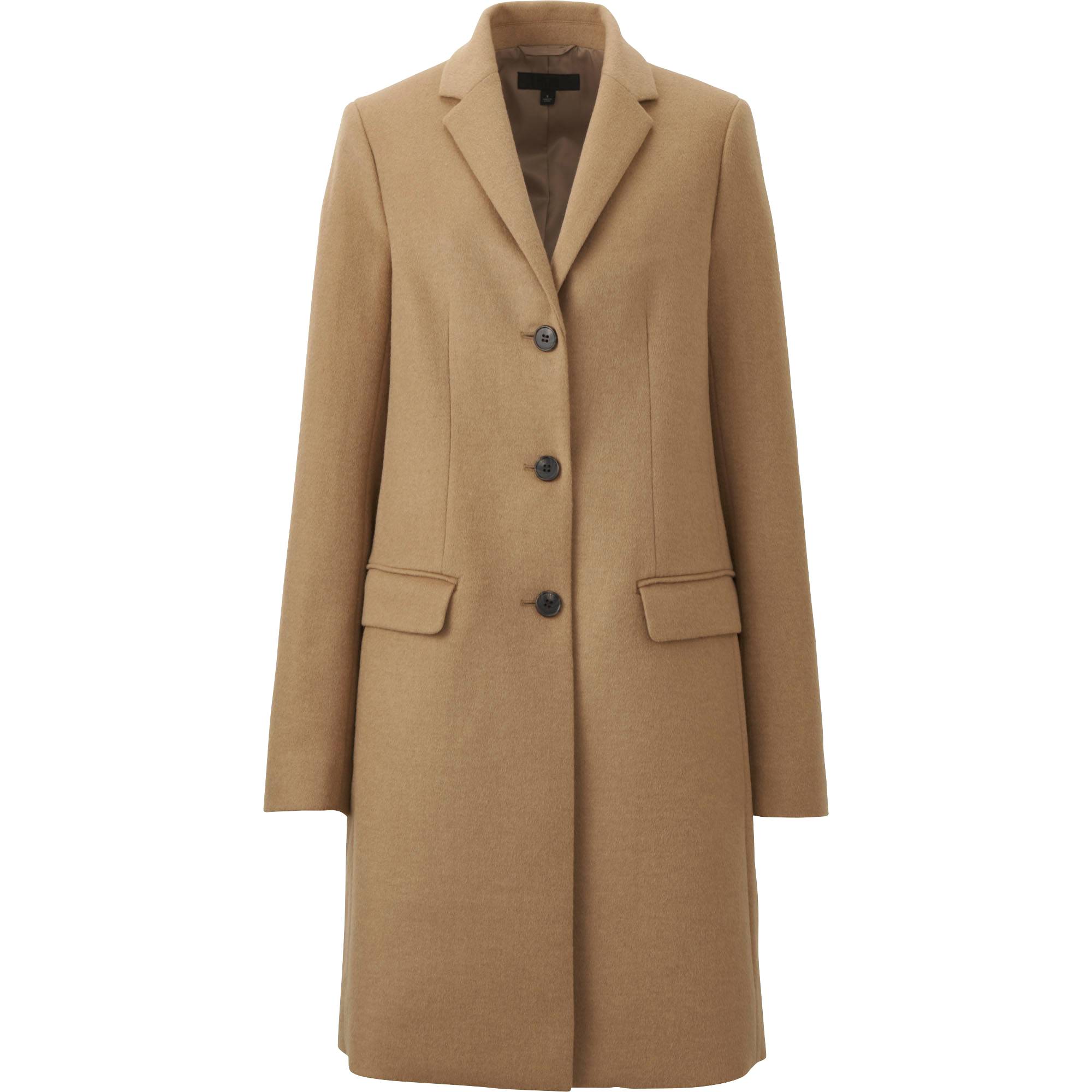 wool coat women wool cashmere chester coat, beige, small zmlonzo