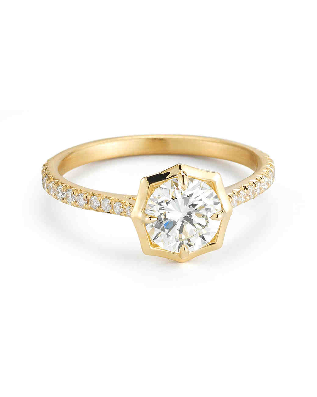 yellow gold engagement rings | martha stewart weddings cbfydpf