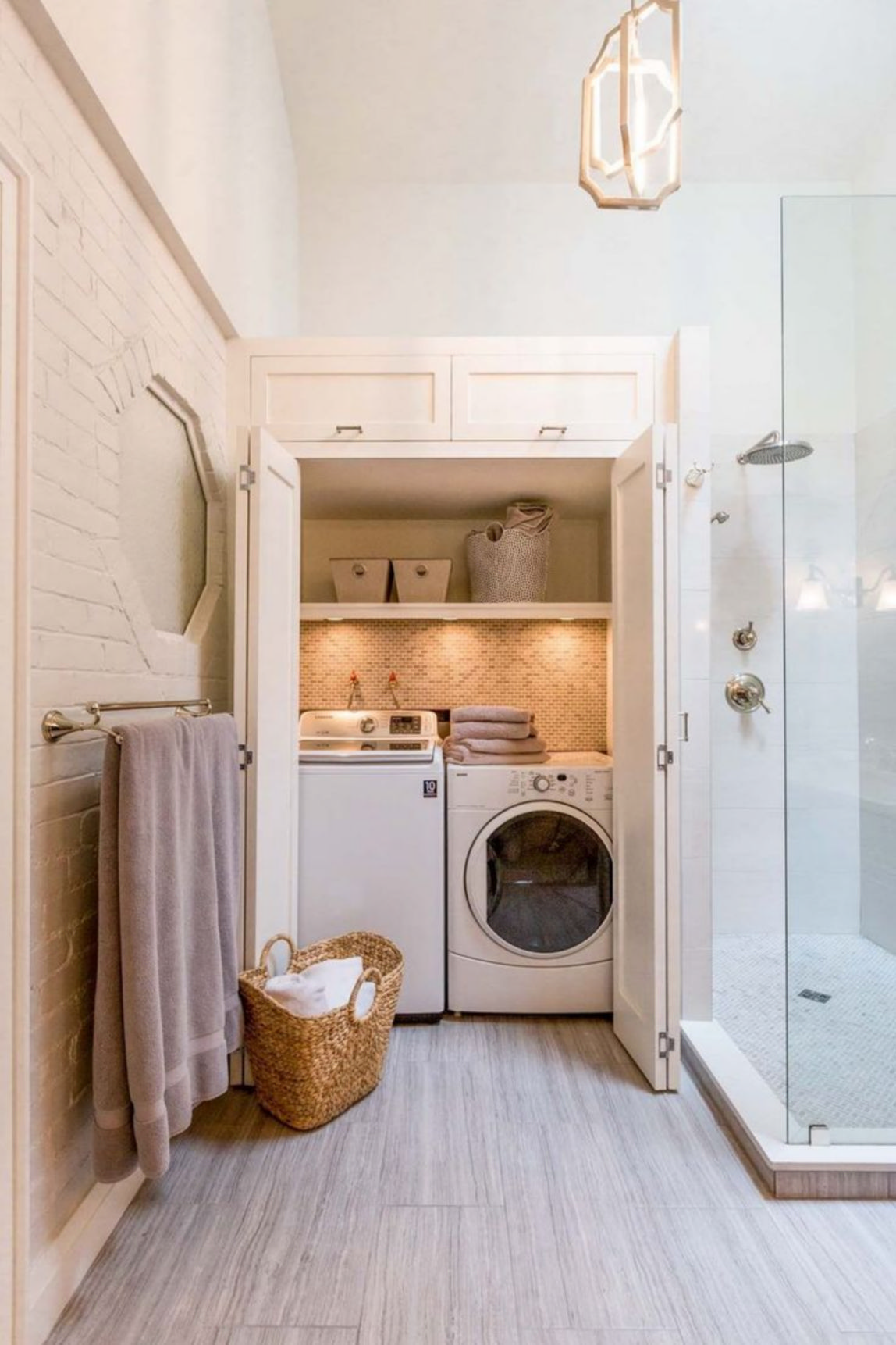 Trendy upstairs laundry rooms will or will not stay with these furnishings 24