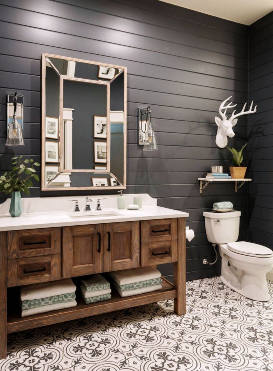 Attractive Rustic Bathroom Farmhouse Design Decor Ideas for Home Use 4