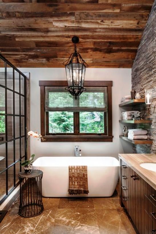 Attractive Rustic Bathroom Farmhouse Design Decor Ideas for Home Use 6