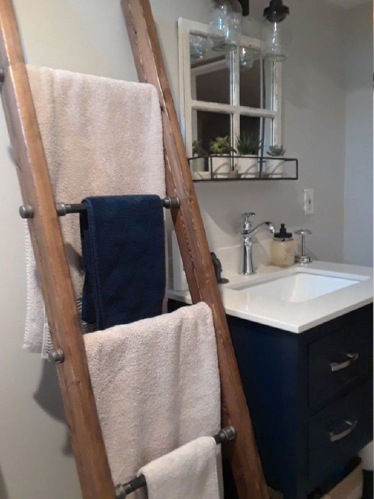 Ingenious ideas for storing wooden bath towels 20
