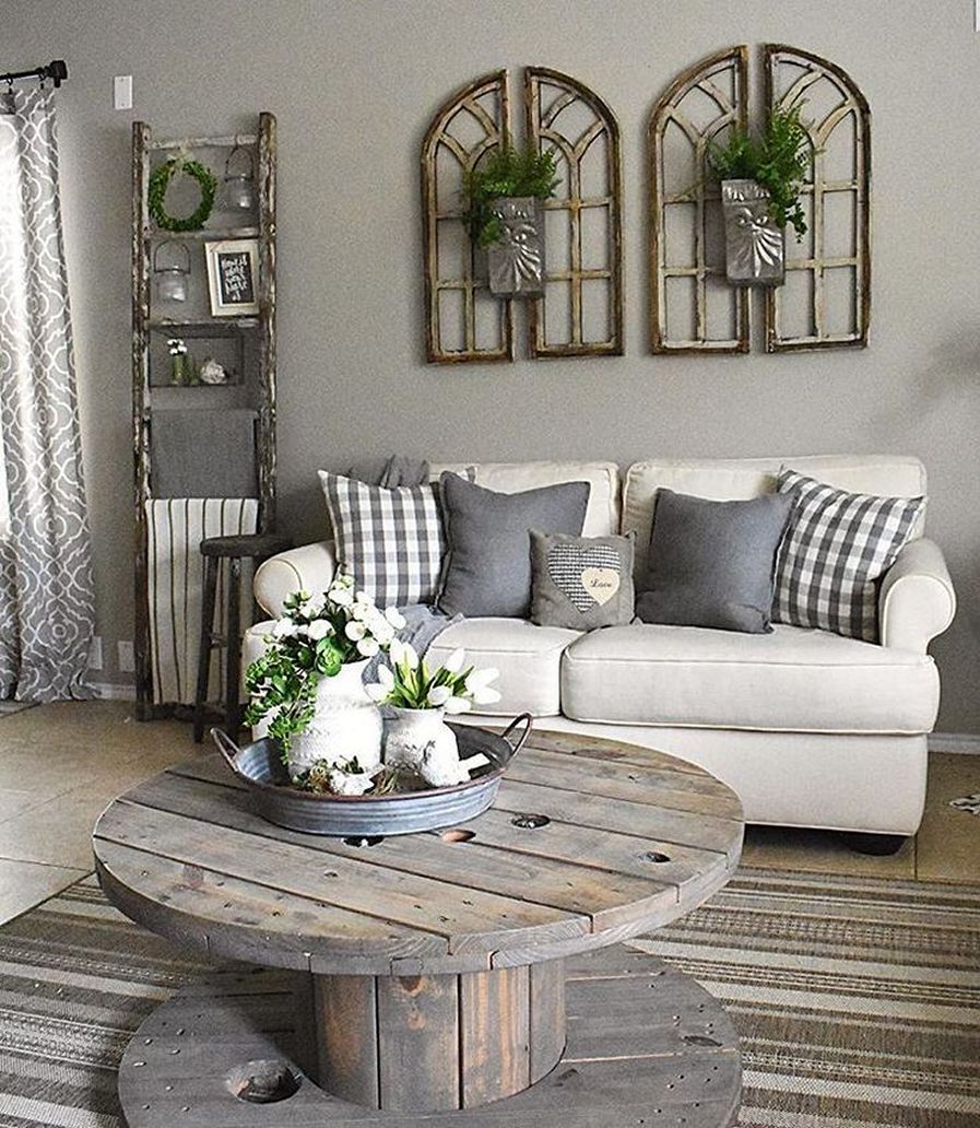 42 cozy farmhouse living room decor ideas for your home 42