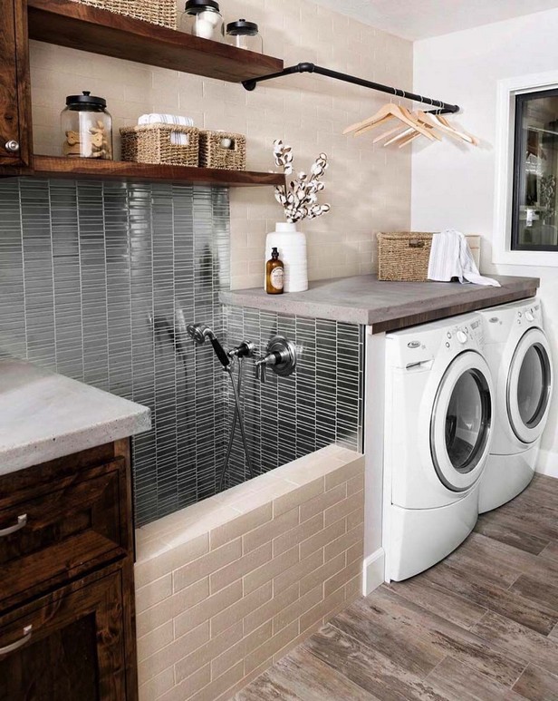 50 trendy ideas for modern tile design for your laundry room 1
