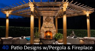 40 Best Patio Designs with Pergola and Fireplace - Covered Outdoor .