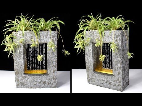 DIY amazing Cement Water Fountain Pot | DIY Awesome Waterfall .
