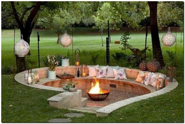 Awesome DIY Fire Pit Ideas With Lighting