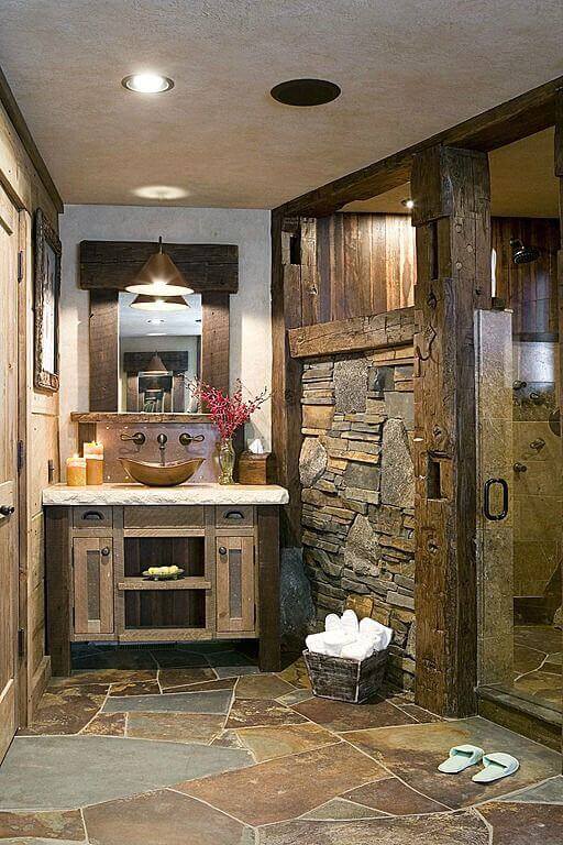 √ 28 Rustic Bathroom Ideas on a Budget Making Impact to Atmosphe