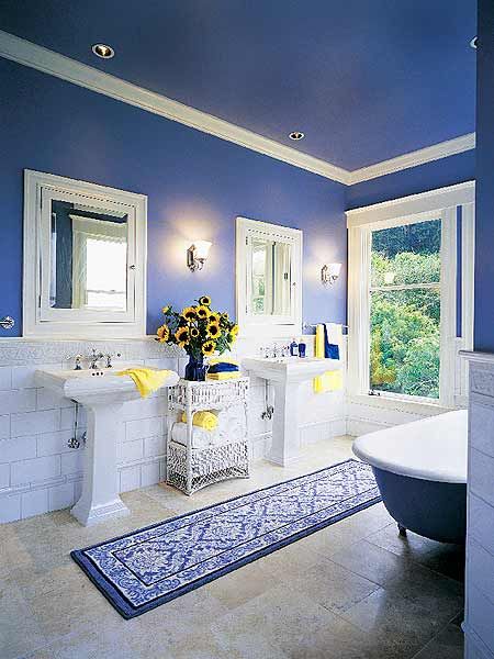 Cobalt Blue and Mimosa Yellow « theLennoxx | Yellow bathrooms .