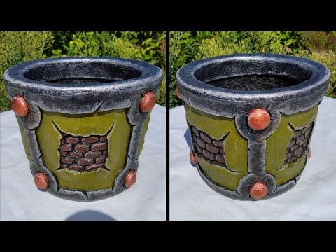 A very beautiful cement flowerpot. Watch and learn how to make one .