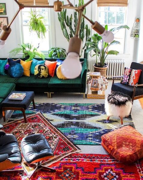 Come on over to the bright side! | Bohemian living room, Boho .