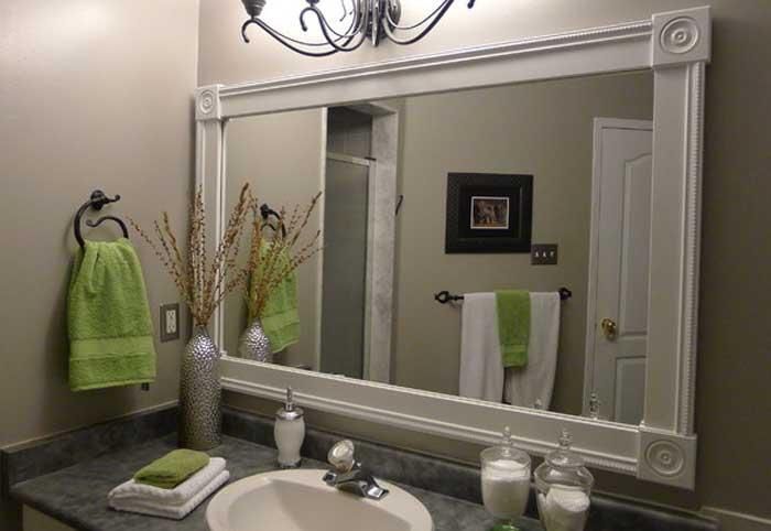 Bathroom Mirrors: White And Cute Ideas For Framing A Large .