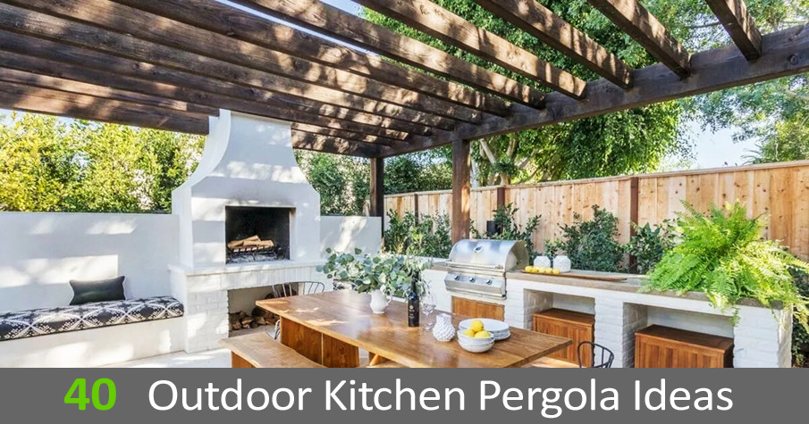 40 Outdoor Kitchen Pergola Ideas for Covered Backyard Desig