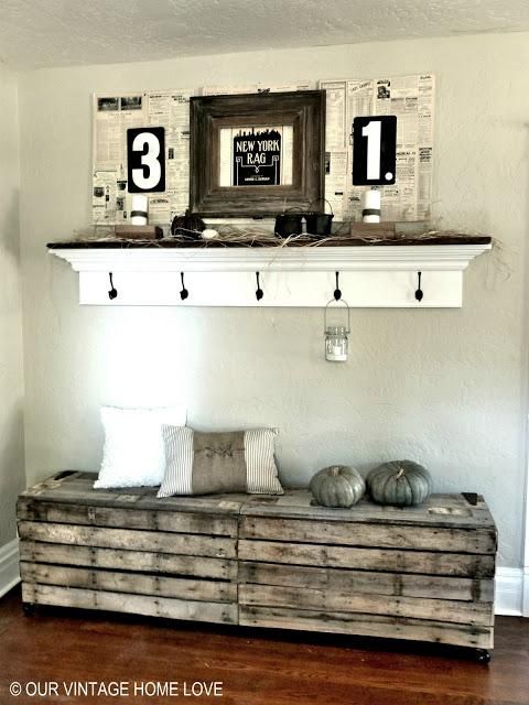 Rustic Pallet Bench : ENTRYWAY DECORATING IDEAS: FOYER DECORATING .