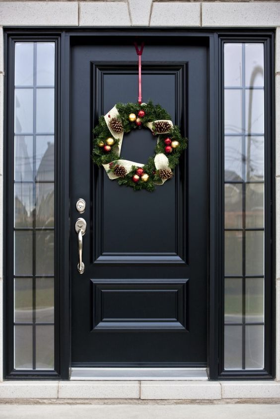 black door, black trim | House front door, Front door entrance .