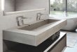 72" ADA Floating Concrete Ramp Sink | Concrete bathroom, Modern .