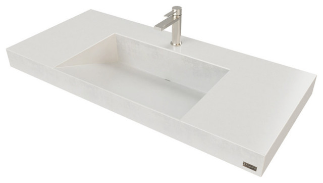 40" Contempo Floating Concrete Ramp Sink - Contemporary - Bathroom .