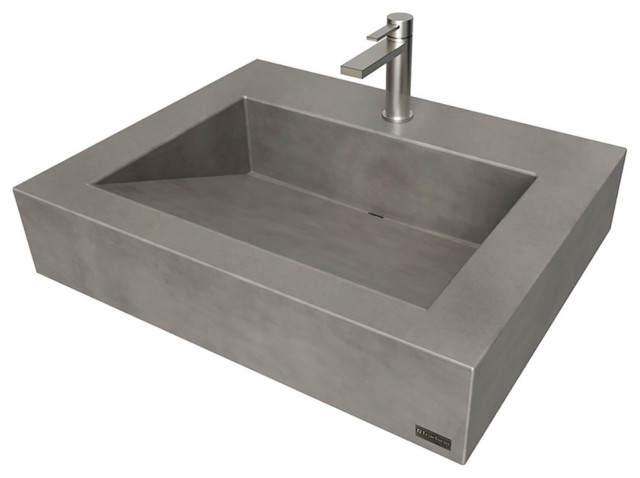 24" ADA Floating Concrete Ramp Sink - Industrial - Bathroom Sinks .
