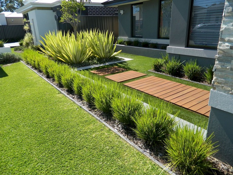 Front Yard Landscaping With Minimal, Simple Front Yard Landscaping Ideas Low Maintenance