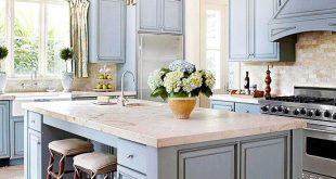 Blue Kitchen Cabinets | Country kitchen designs, French country .