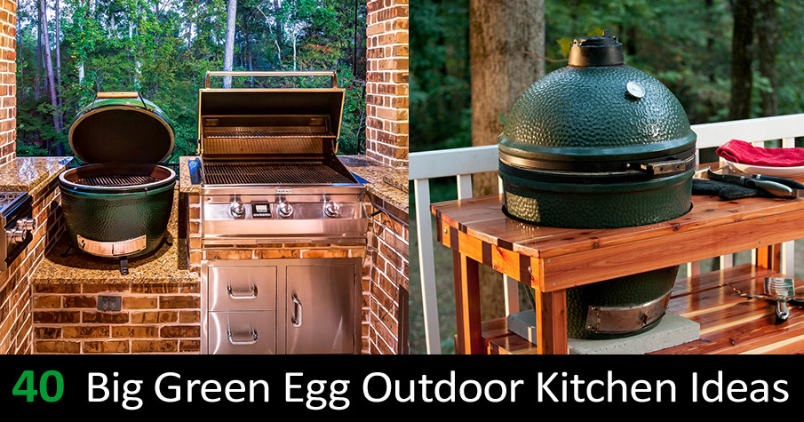 40 Big Green Egg Outdoor Kitchen Ideas - Built-in and Island Desig