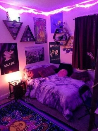 ♕46+ Beautiful Hippie Bedrooms Ideas Neon Room Features - How to .