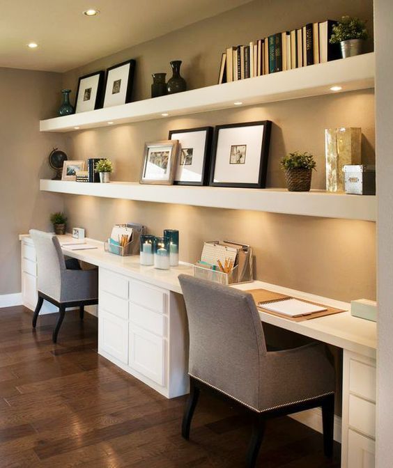 home office shelves organization | Home office design, Home office .
