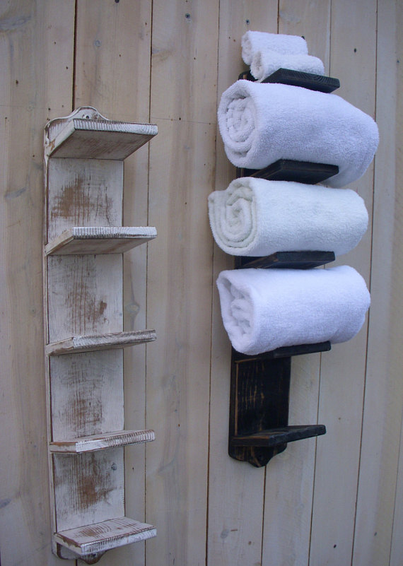 Wall mount towel rack holder bathroom storage ideas USA made .