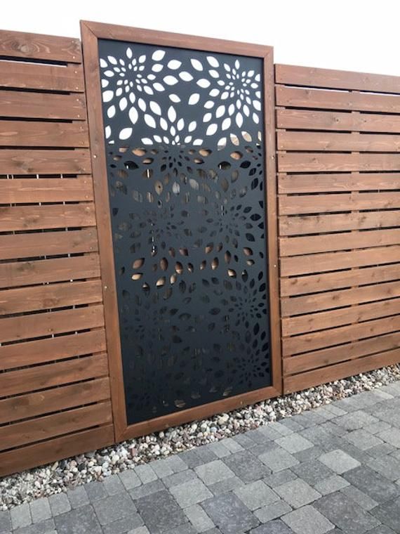 Metal Privacy Screen Decorative Panel Outdoor Garden Fence Art .