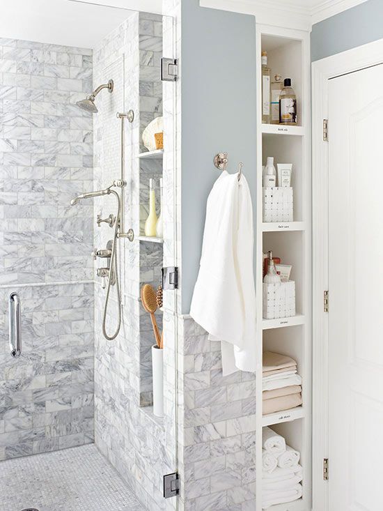 24 Smart Ways to Store More in Your Bathroom | Small master .