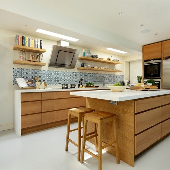 Modern oak kitchen | Ideal Home | Modern wooden kitchen, Modern .
