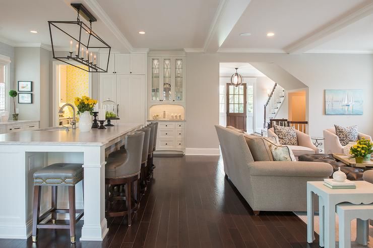 Open Concept Living Room & White
Kitchen