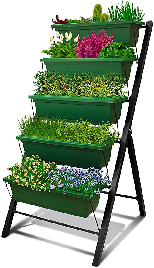 Amazon.com: 4Ft Vertical Raised Garden Bed - 5 Tier Food Safe .